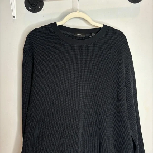 Theory Mattis Studio Waffle Knit Crewneck Sweater